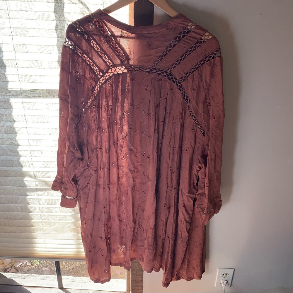 ANGIE Oversized Tunic Frock Dress Mauve Stone Small Medium Fit